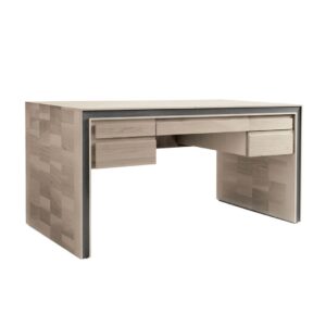 Bureau en Noyer Gris Gentile avec Tiroirs Intégrés